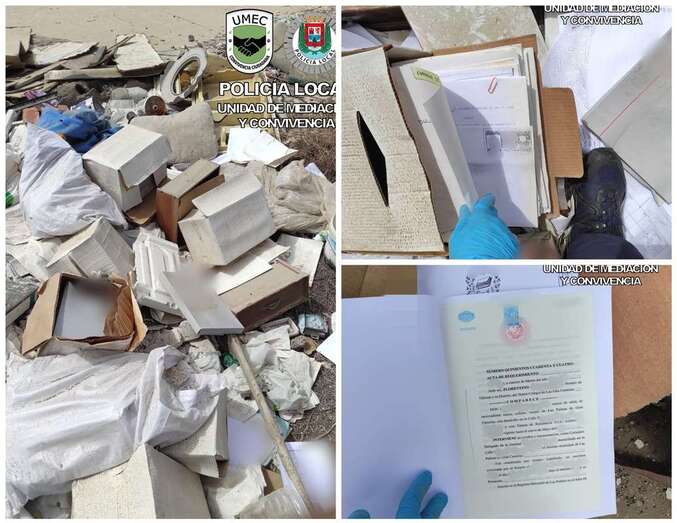 Documentos hallados por la Policía Local de Las Palmas de Gran Canaria/TA.